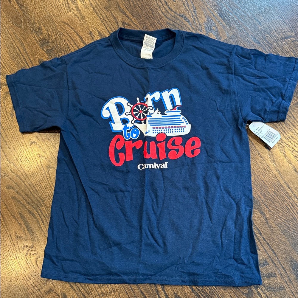 Kids Navy Blue 'Born to Cruise' T-Shirt kids cruise tshirt NEW